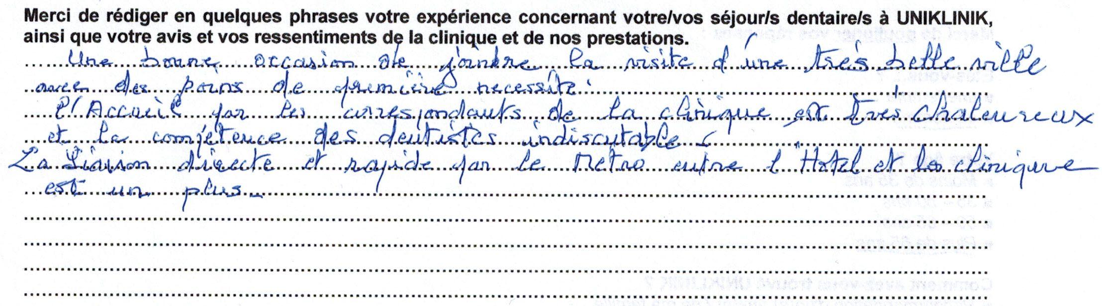Avis De Clients Apres Soins Dentaires